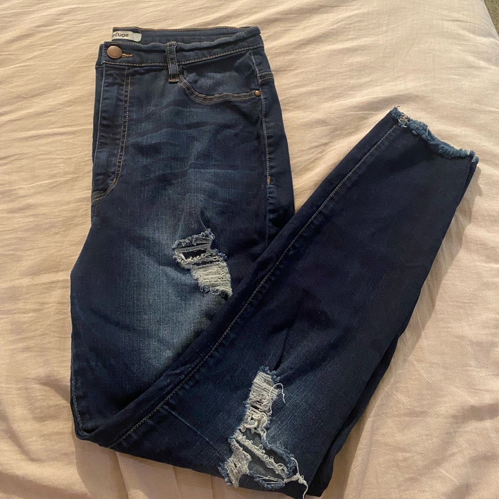 High Waisted dark wash size 14 long jeggings